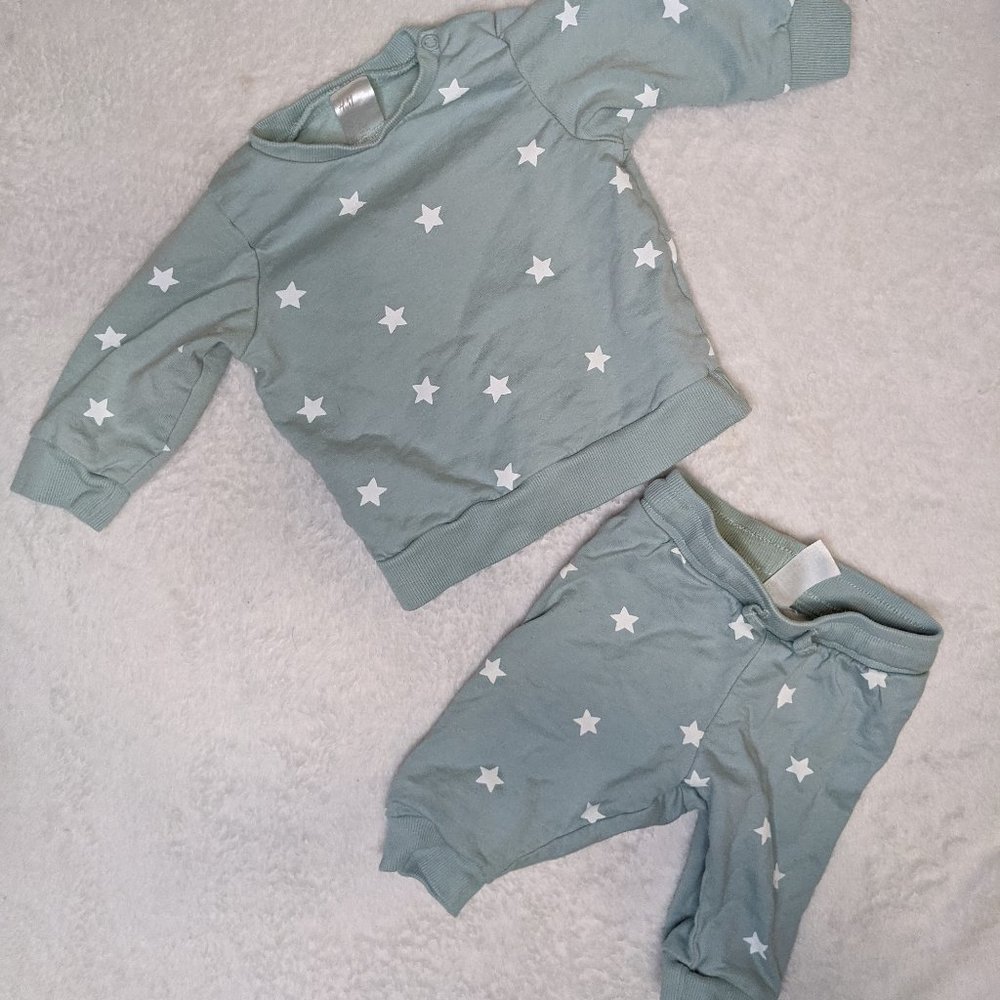Star Print Sweatshirt and Jogger Star Set